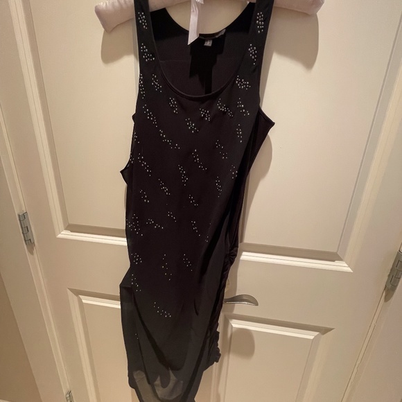 BCBGMAXAZRIA Black Sleeveless Ruched Mini Body Con Dress Size XXS - Picture 2 of 7